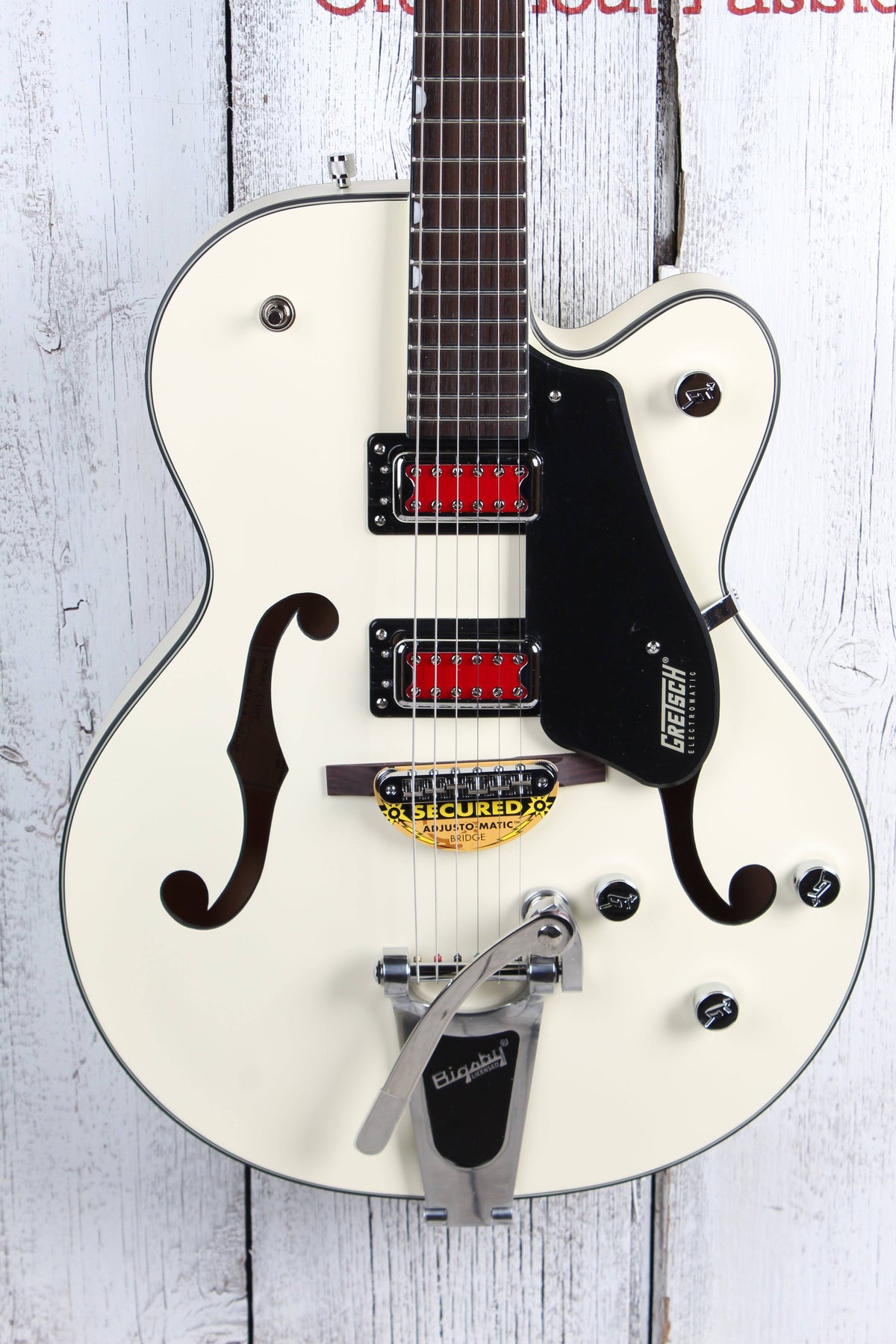 Matte Vintage White Hollow Body Electric Guitar E51264