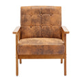Accent Chairs Set of 2 with Side Table, Wood and Fabric Armchairs D63268