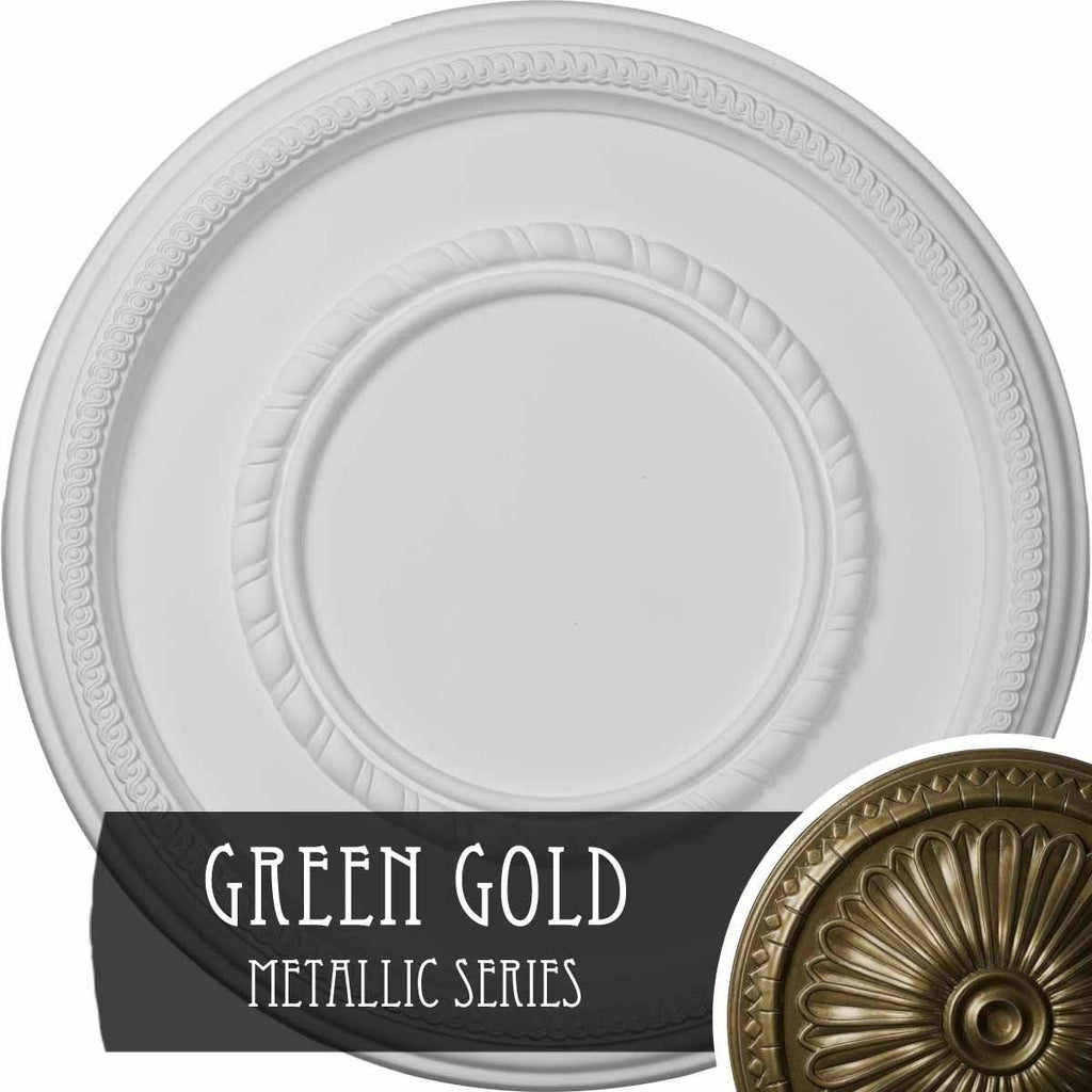 Green Gold Roped Large Ceiling Medallion R68502
