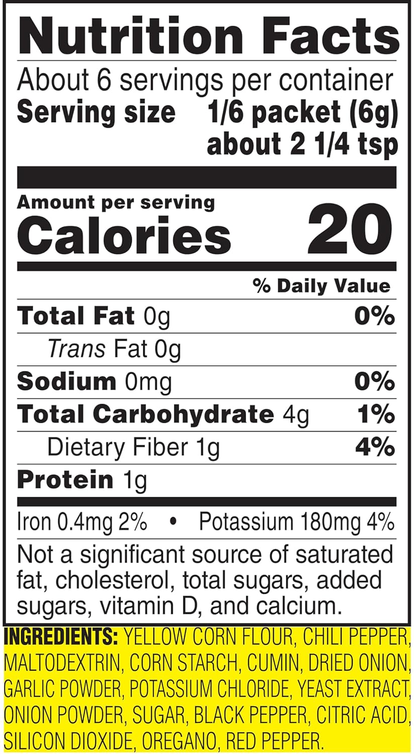 1.25 oz Salt Free Taco Seasoning Mix B302