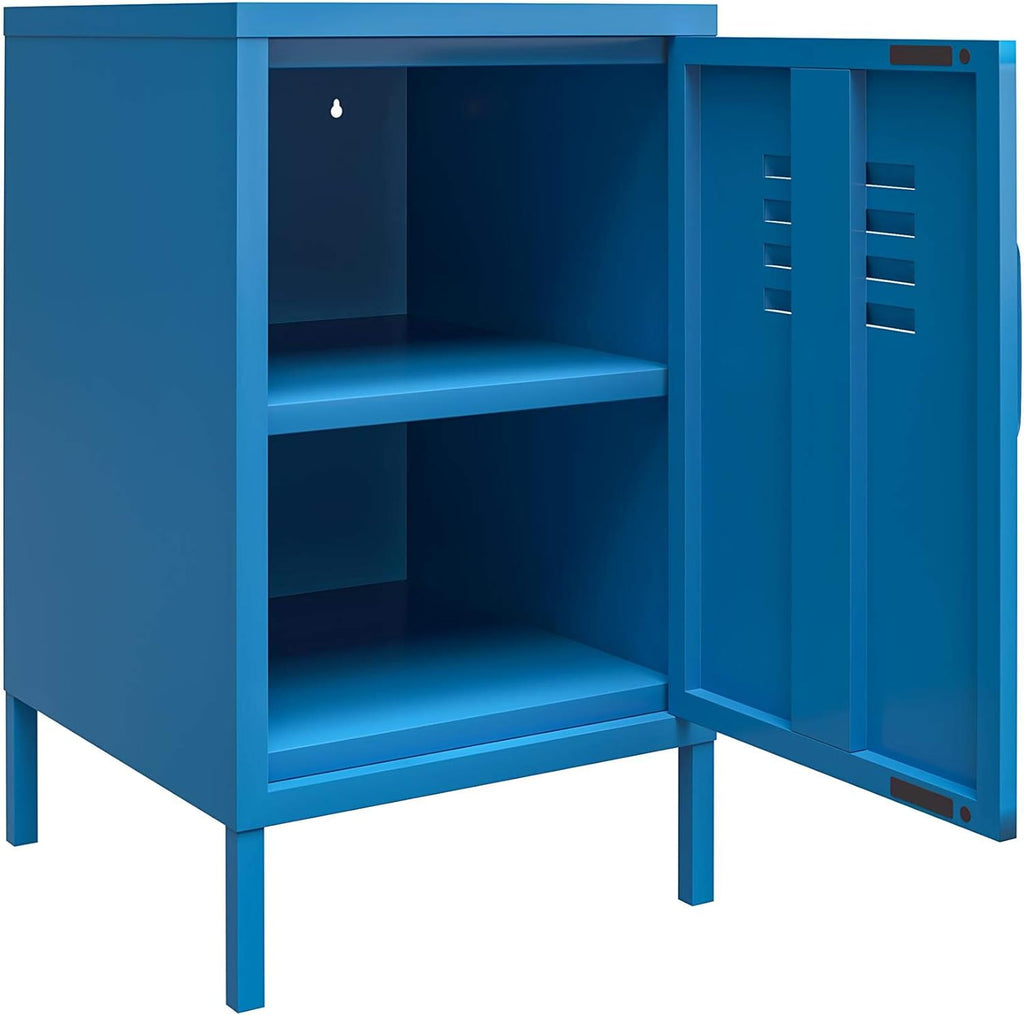 Blue Metal End Table Z937
