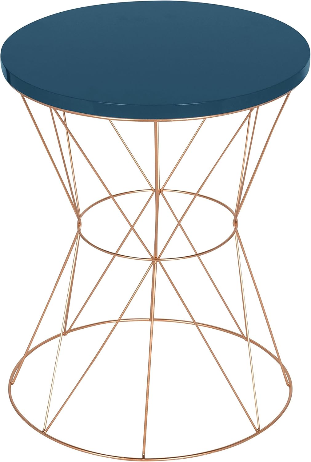 Round Accent Table with Cage Metal Frame X7346