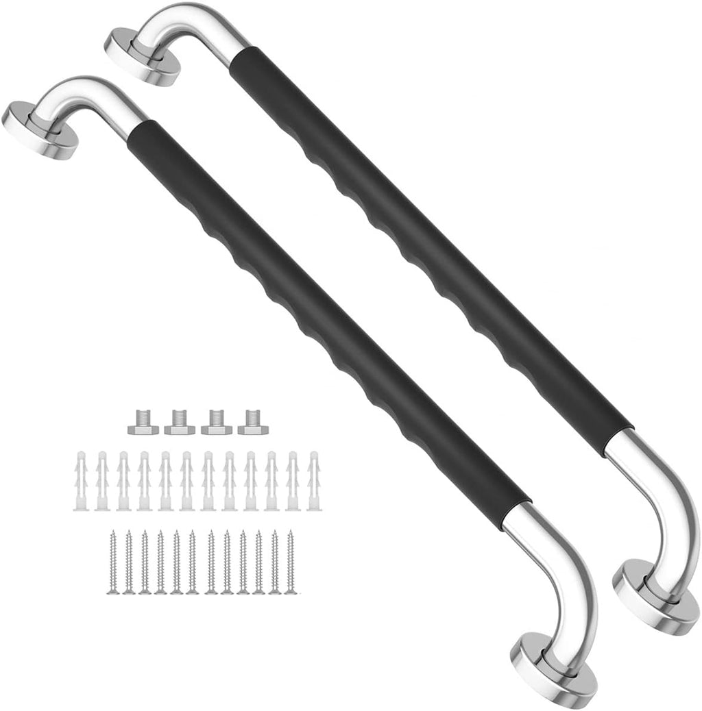 2 Pack 24 Inch Black Stainless Steel Shower Grab Bar H67691