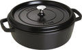 Black Matte Shallow Wide Round Cocotte C448342