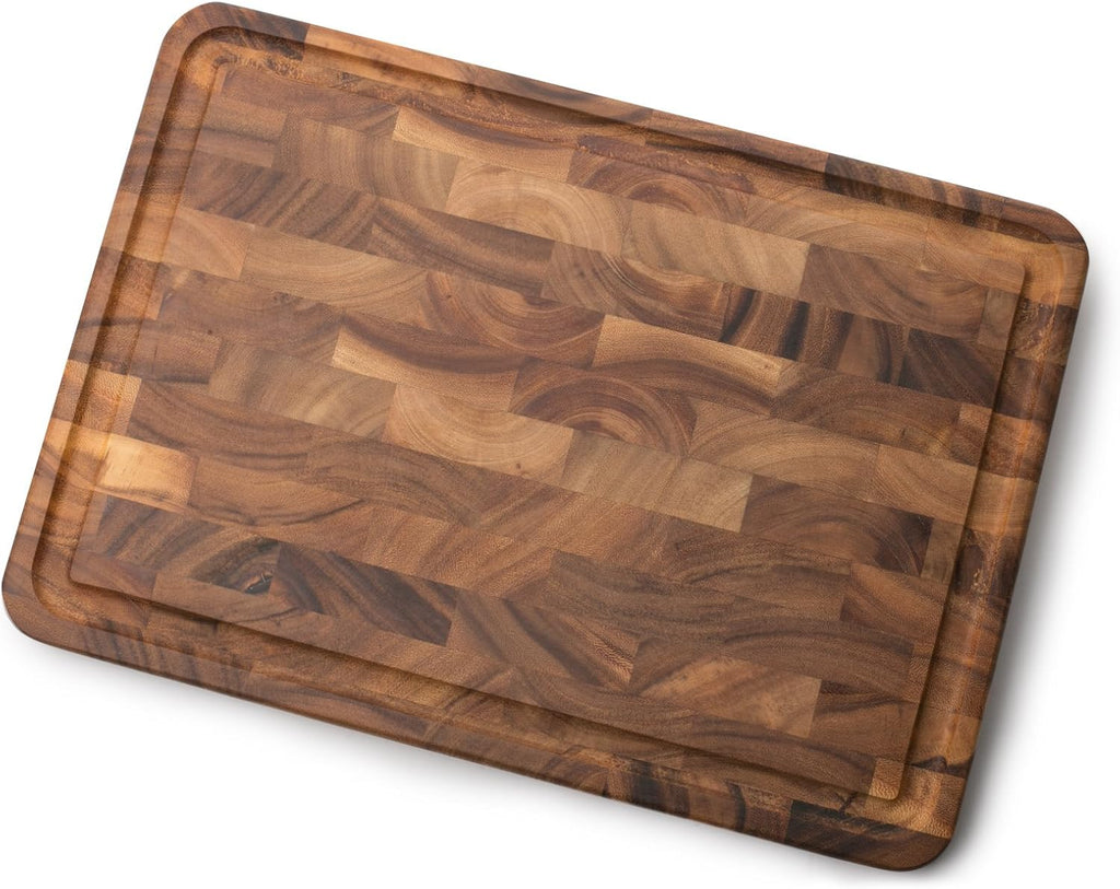 Acacia Wood End Grain Board with Channel O6030