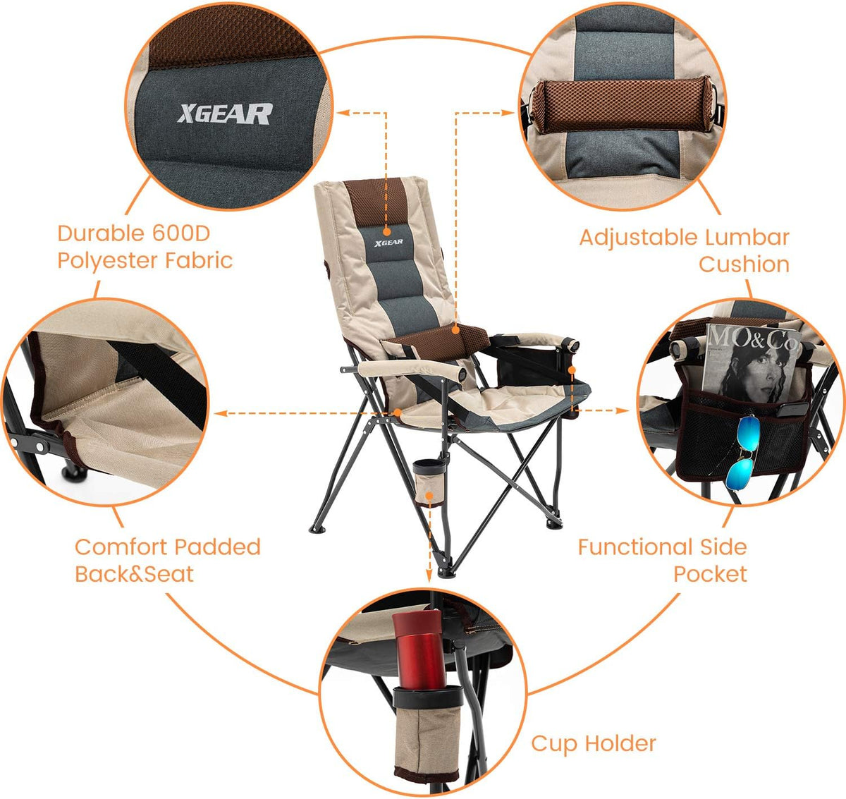 Padded Folding Camping Chair E786220