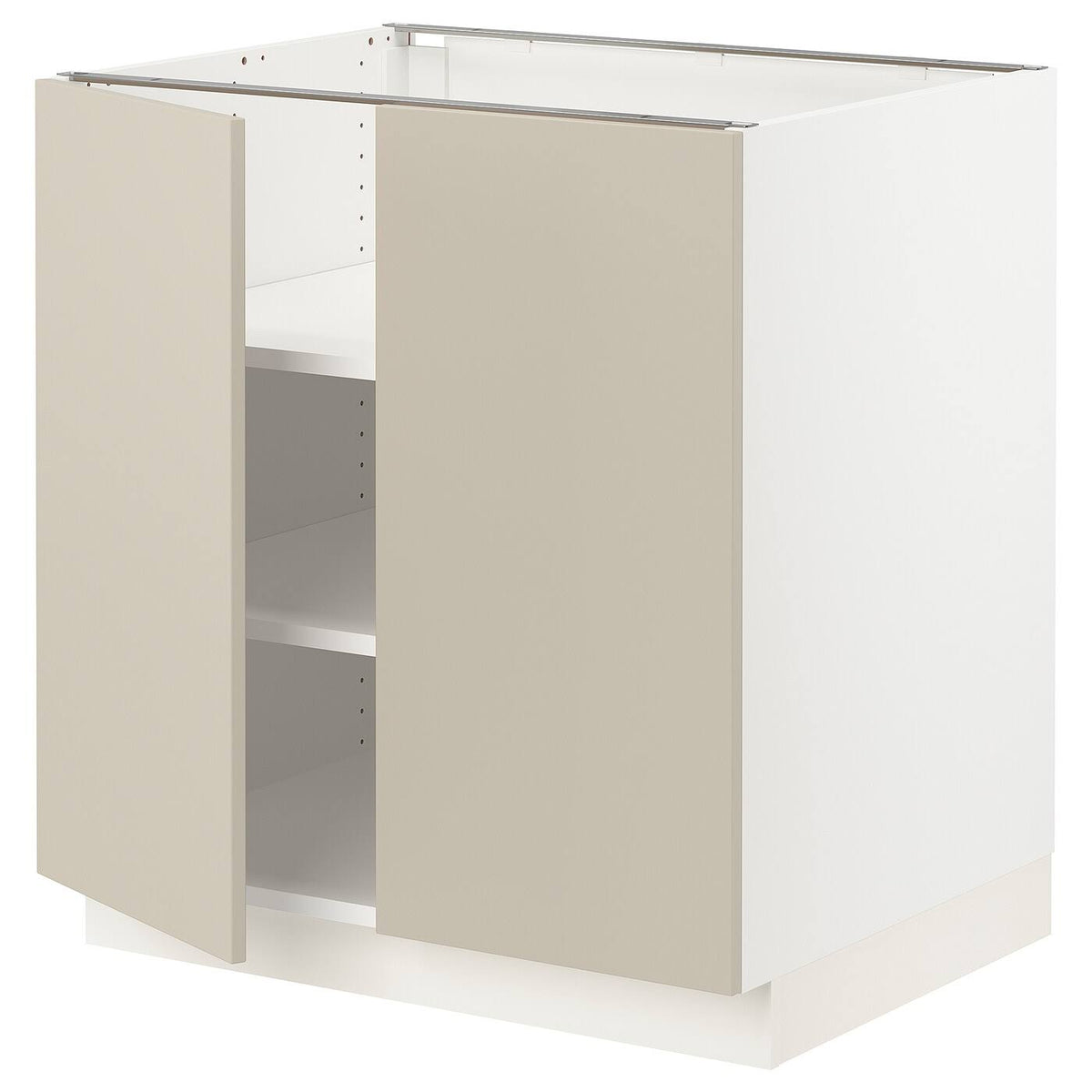 White Base Cabinet with shelves and 2 Doors Y2884