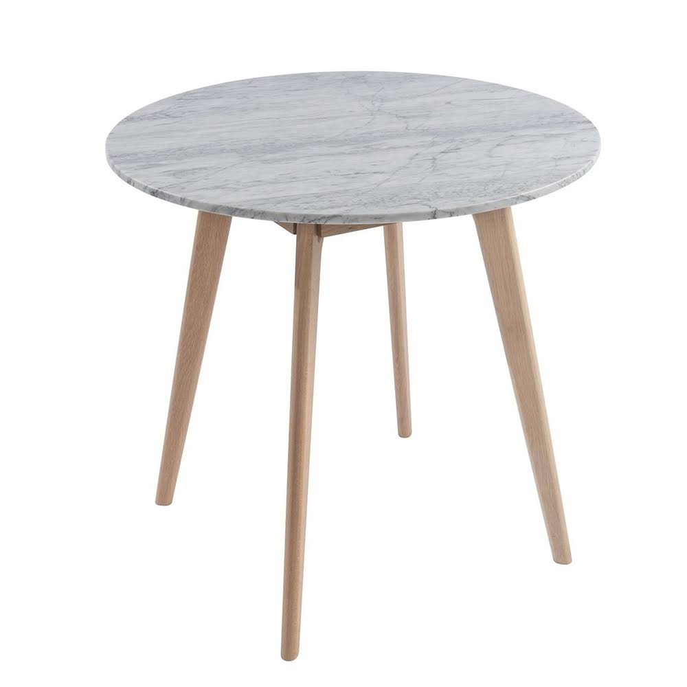 Round Italian Carrara White Marble Dining Table with Legs M372