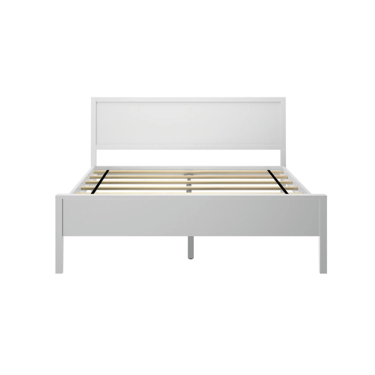 White Solid Wood Queen Bed Frame with Headboard U392