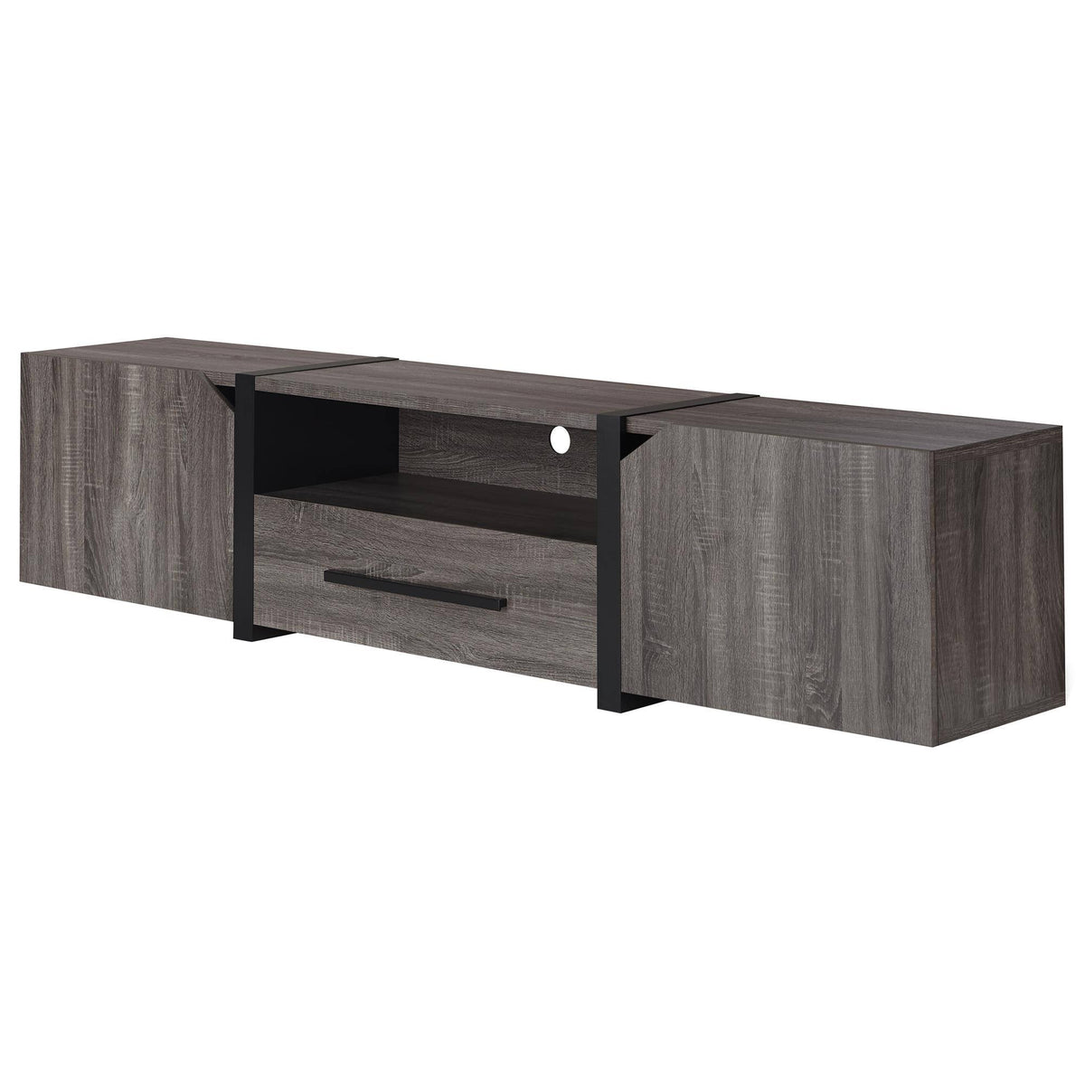 Black and Dark Gray TV Stand M709