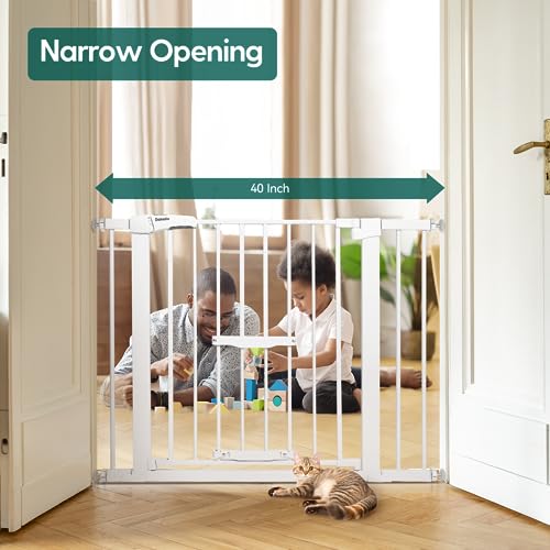 Black Extra Wide Metal Baby Gate with Cat Door I363