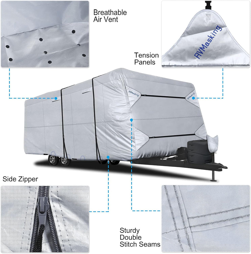 150D Rip-Stop Waterproof Travel Trailer Cover 26'1 - 28'6 W542