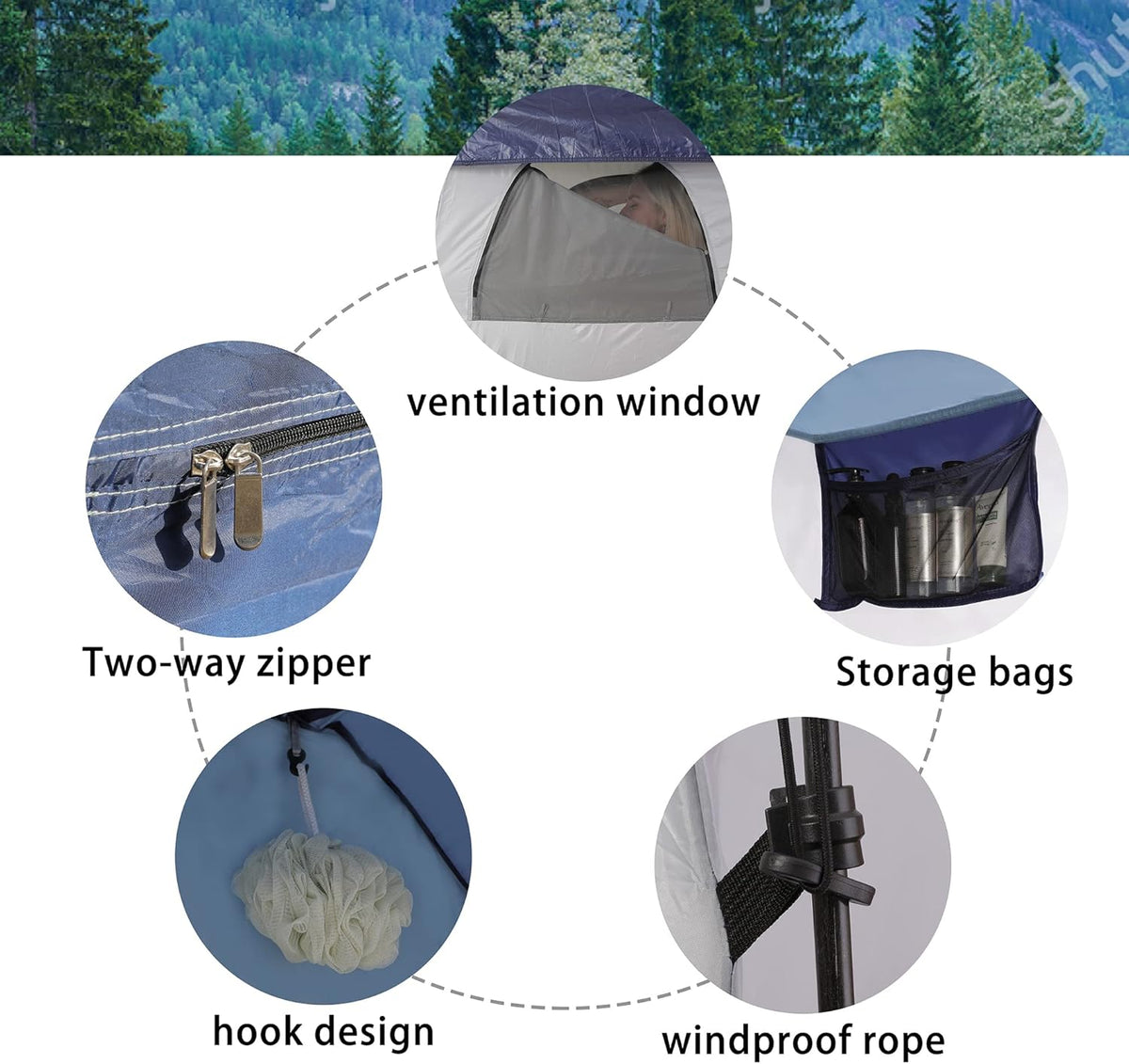 Camping Shower Tent with Floor M669354