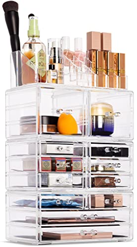 Clear Stackable 12 Drawers Makeup Organizer A421