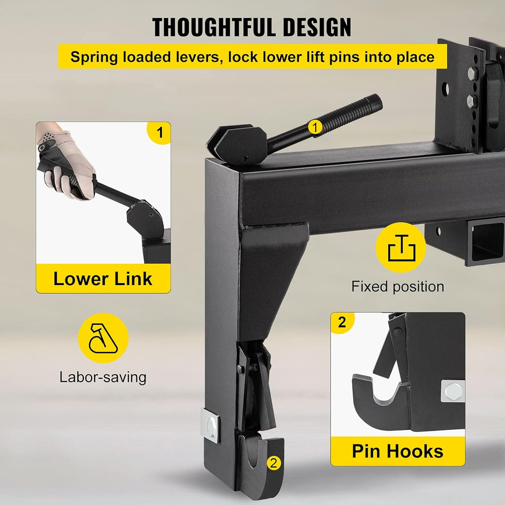 3-Point Quick Hitch, 3000 LBS Lifting Capacity, 26.6" Between Lower Arms B13894