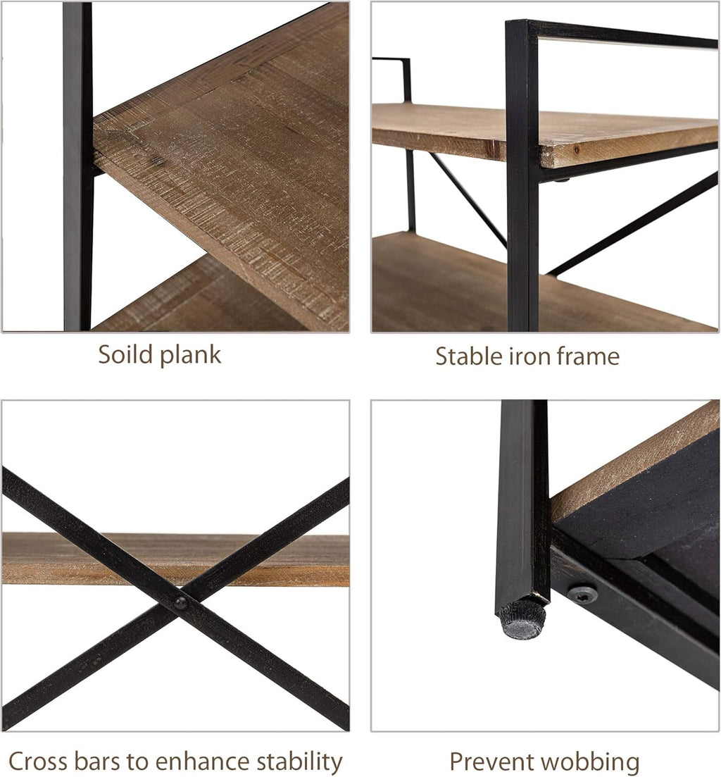 Solid Wood 3 Tier Bookshelf Storage Rack M714773