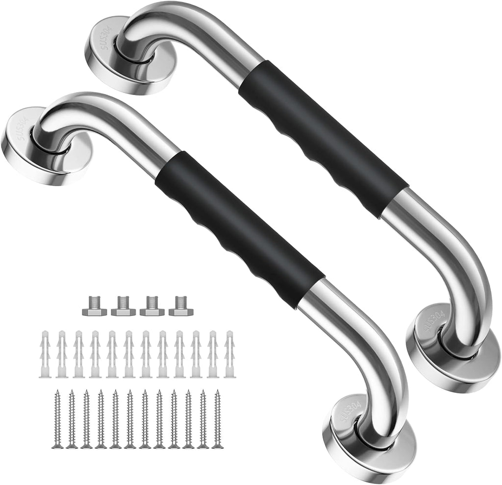 2 Pack 24 Inch Black Stainless Steel Shower Grab Bar H67691