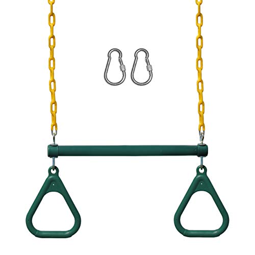 18" Trapeze Swing Bar & 48" Heavy Duty Chain with Locking Carabiners Outdoor Play Equipment (Blue) C654209