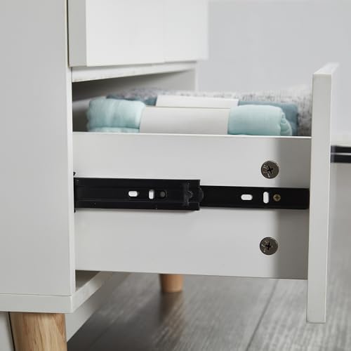 White 2 Door 2 Drawer Wood Wardrobe Cabinet 31.5" L x 20.3" W x 74" H B36770