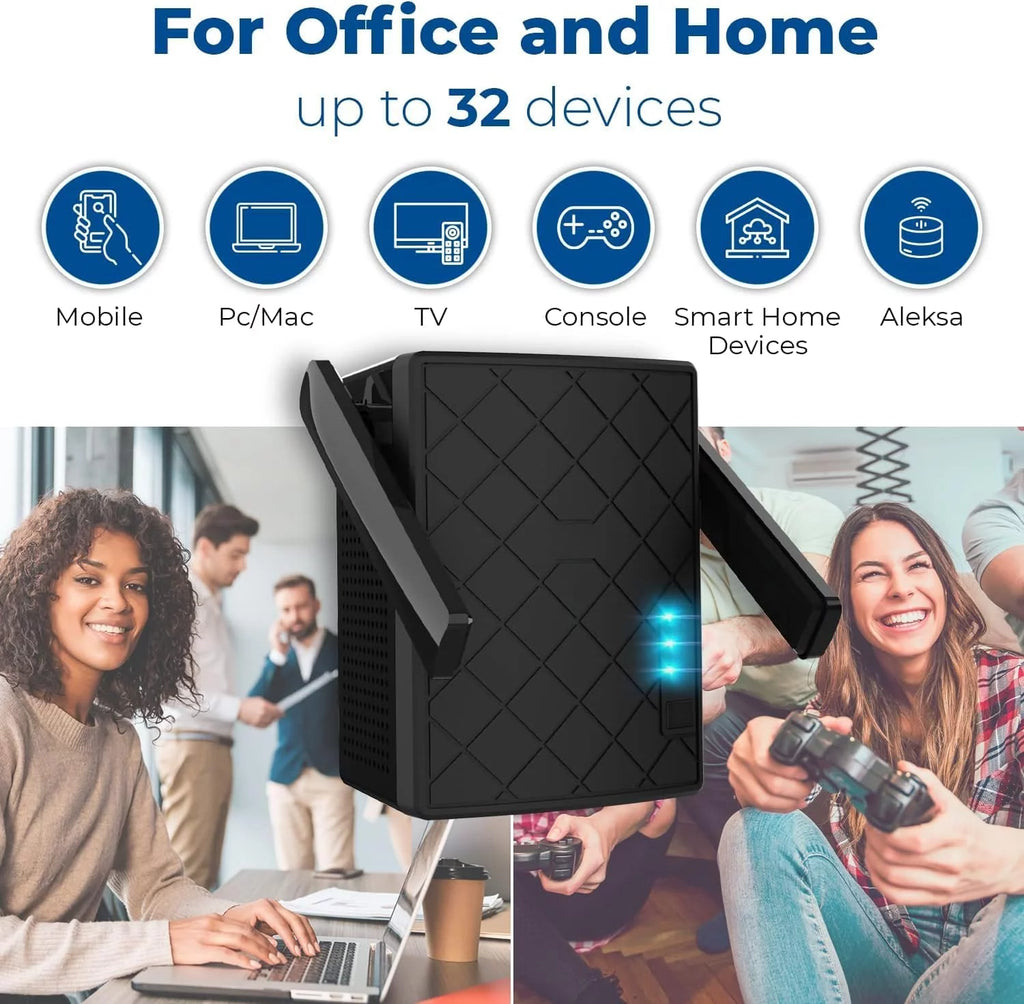 WiFi Extender 1200 Mbps Dual Band Access Point WPS Wired LAN Ethernet Outdoor Wireless Repeater I442