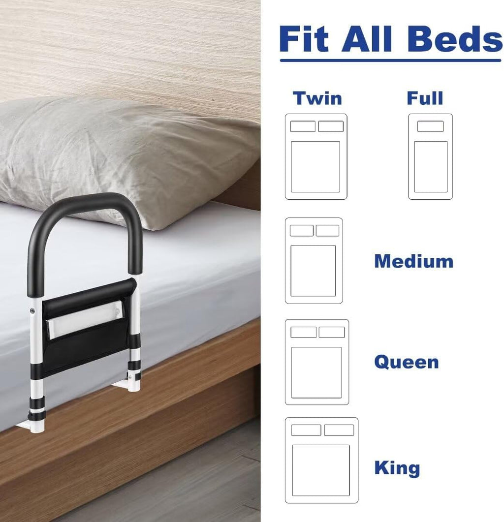 Bed Rail with Motion Light, Non-Slip Handle, Storage Pocket A931179