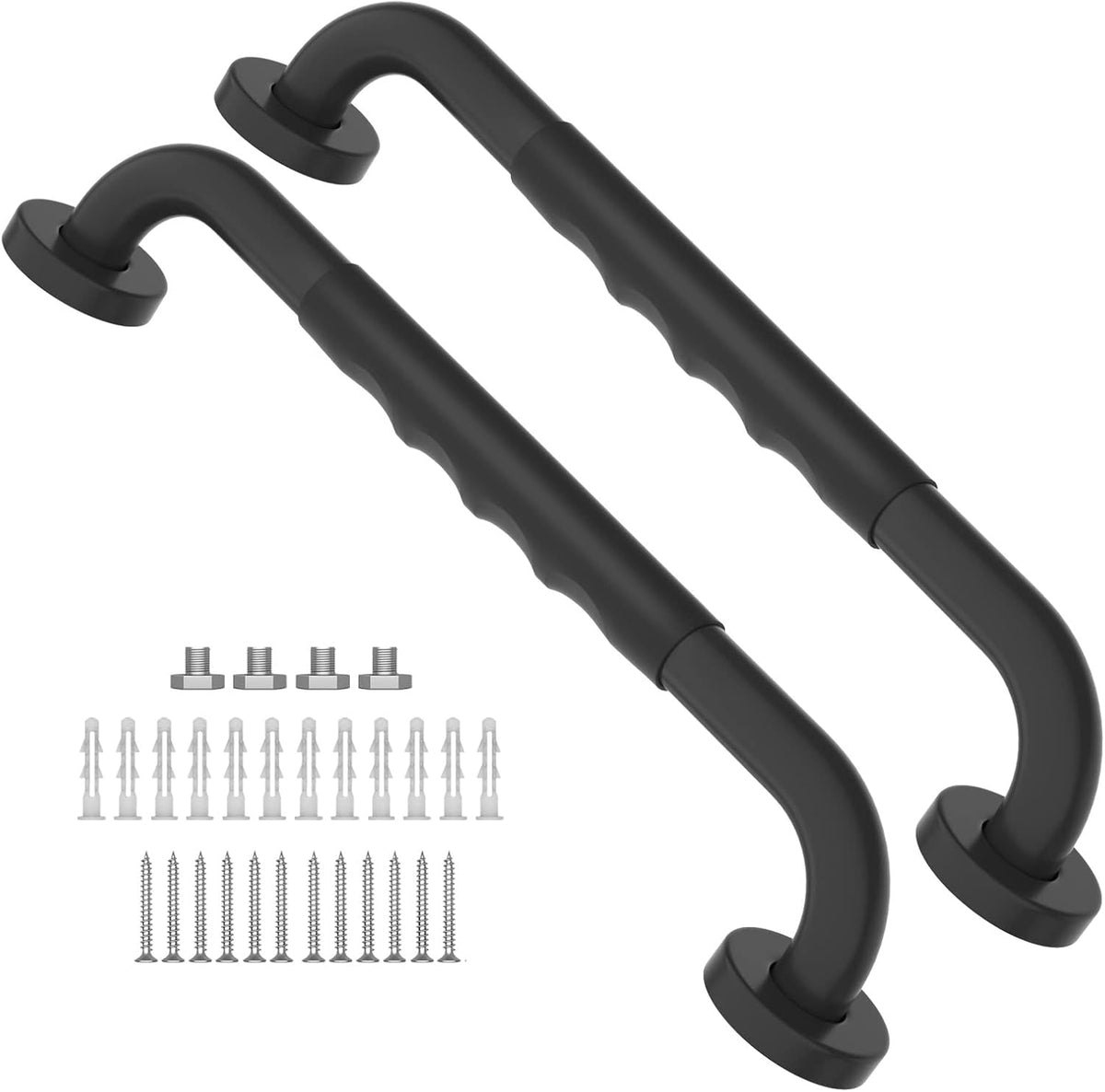 2 Pack 24 Inch Black Stainless Steel Shower Grab Bar H67691