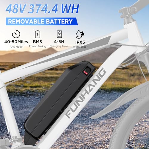 26'' 1000W Peak Electric Mountain Bike with 48V 374.4WH Removable Battery, 21-Speed P519038