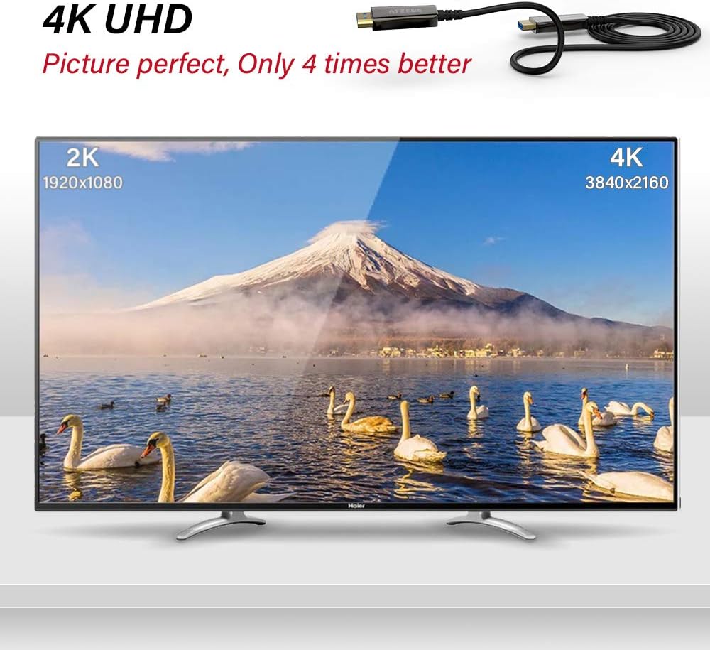 Fiber Optic HDMI Cable 328ft 4K@60Hz HDR ARC 18Gbps W2257