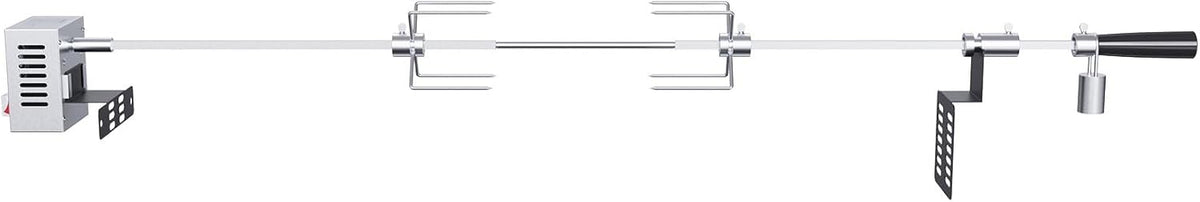 Heavy Duty Stainless Steel Grill Rotisserie Kit with 9W Motor - 32-Inch Hexagon Spit Rod - 26 Lbs Capacity O5158