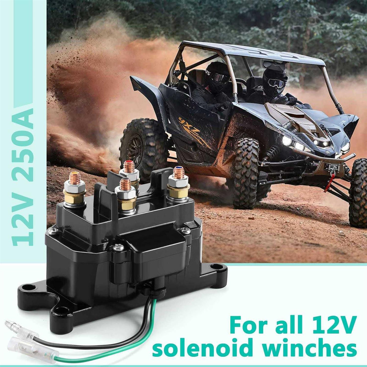 12v 250a Winch Solenoid Relay Contactor with 6 Protecting Caps N909665