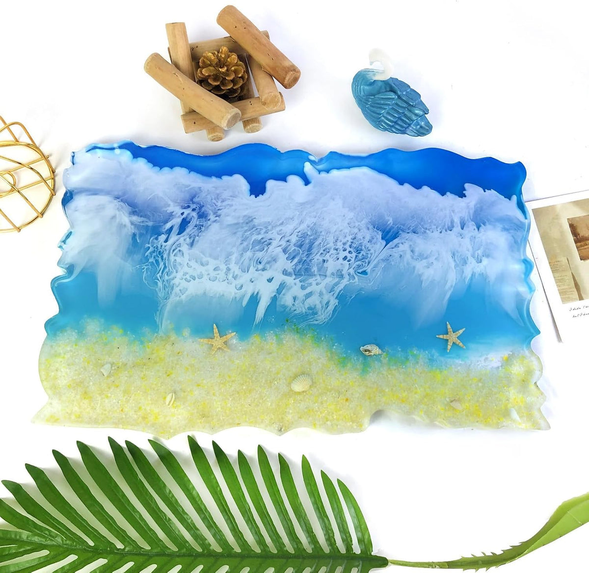 Large Irregular Rectangle Silicone Mold, Blue, approx. 46x28.8x2.5cm T8022