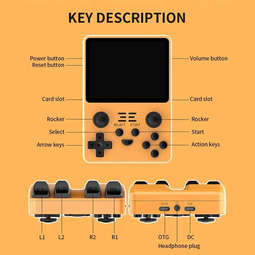 Handheld Retro Game Console (Blue, 64GB) M9136