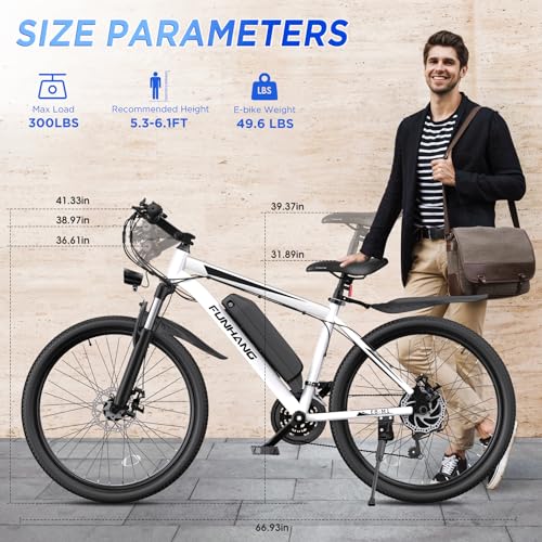 26'' 1000W Peak Electric Mountain Bike with 48V 374.4WH Removable Battery, 21-Speed P519038