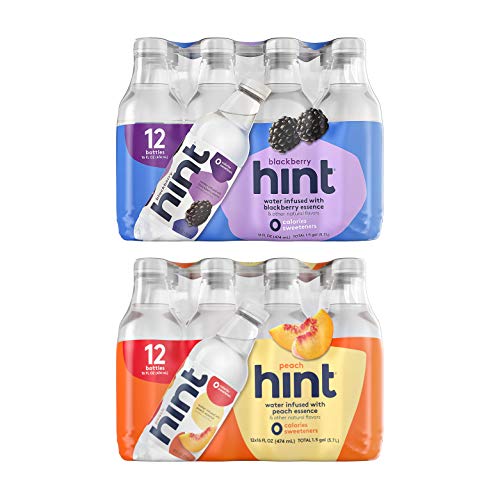 Hint Water Variety Pack 24 Bottles Zero Sugar Flavors Watermelon Blackberry Blueberry Lemon Strawberry Lemon Cherry Pineapple V1986