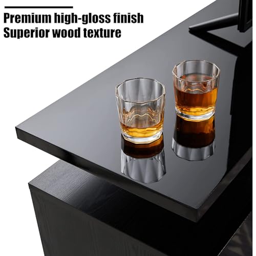 Black & White 80" Fireplace TV Stand V53443