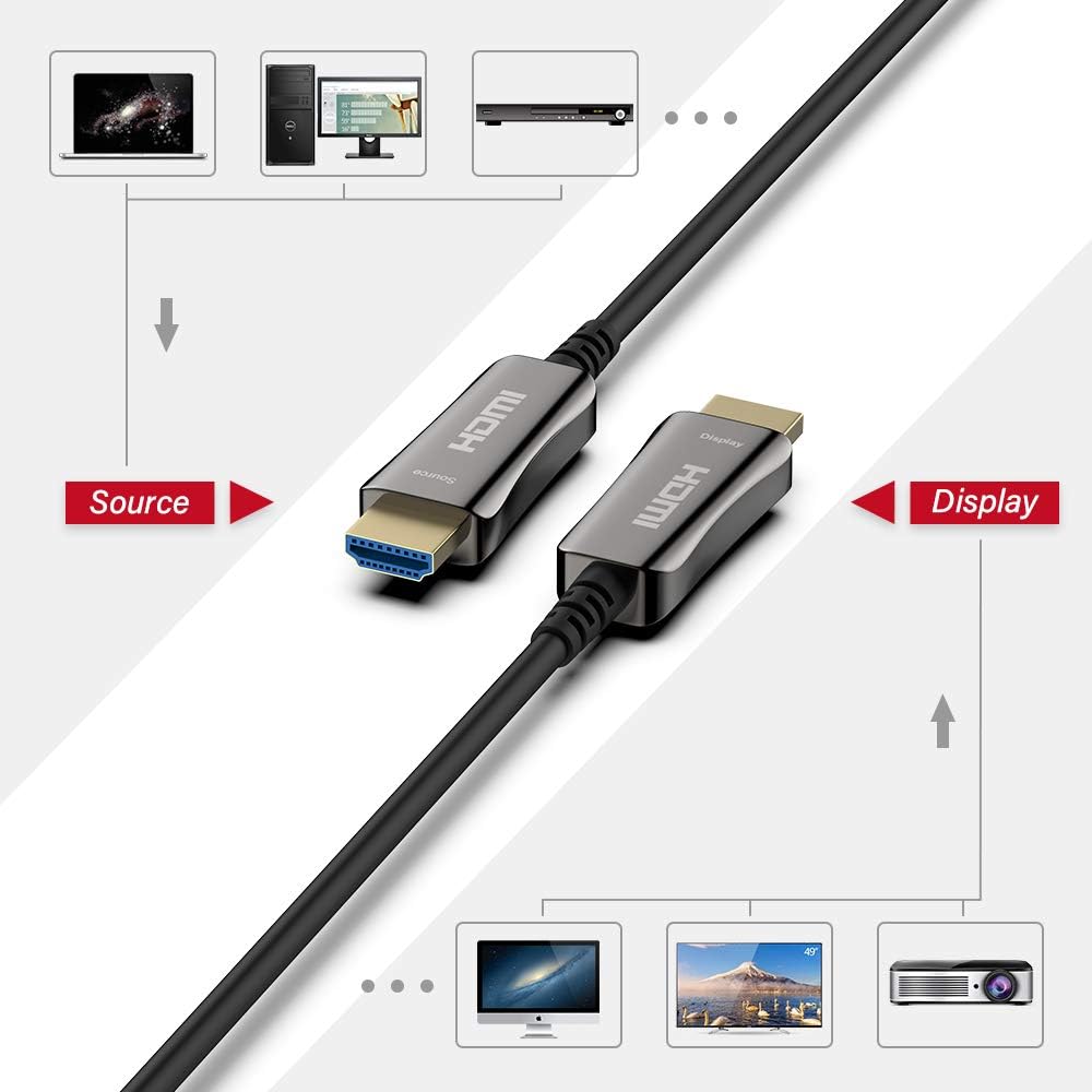 Fiber Optic HDMI Cable 328ft 4K@60Hz HDR ARC 18Gbps W2257