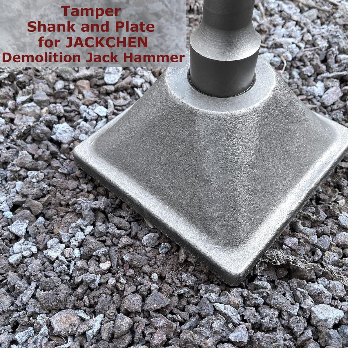 1-1/8" Tamper Shank with 6x6" Plate for Jack Hammer Bit V284