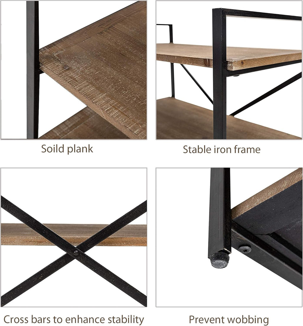 Solid Wood 3 Tier Bookshelf Storage Rack M714773