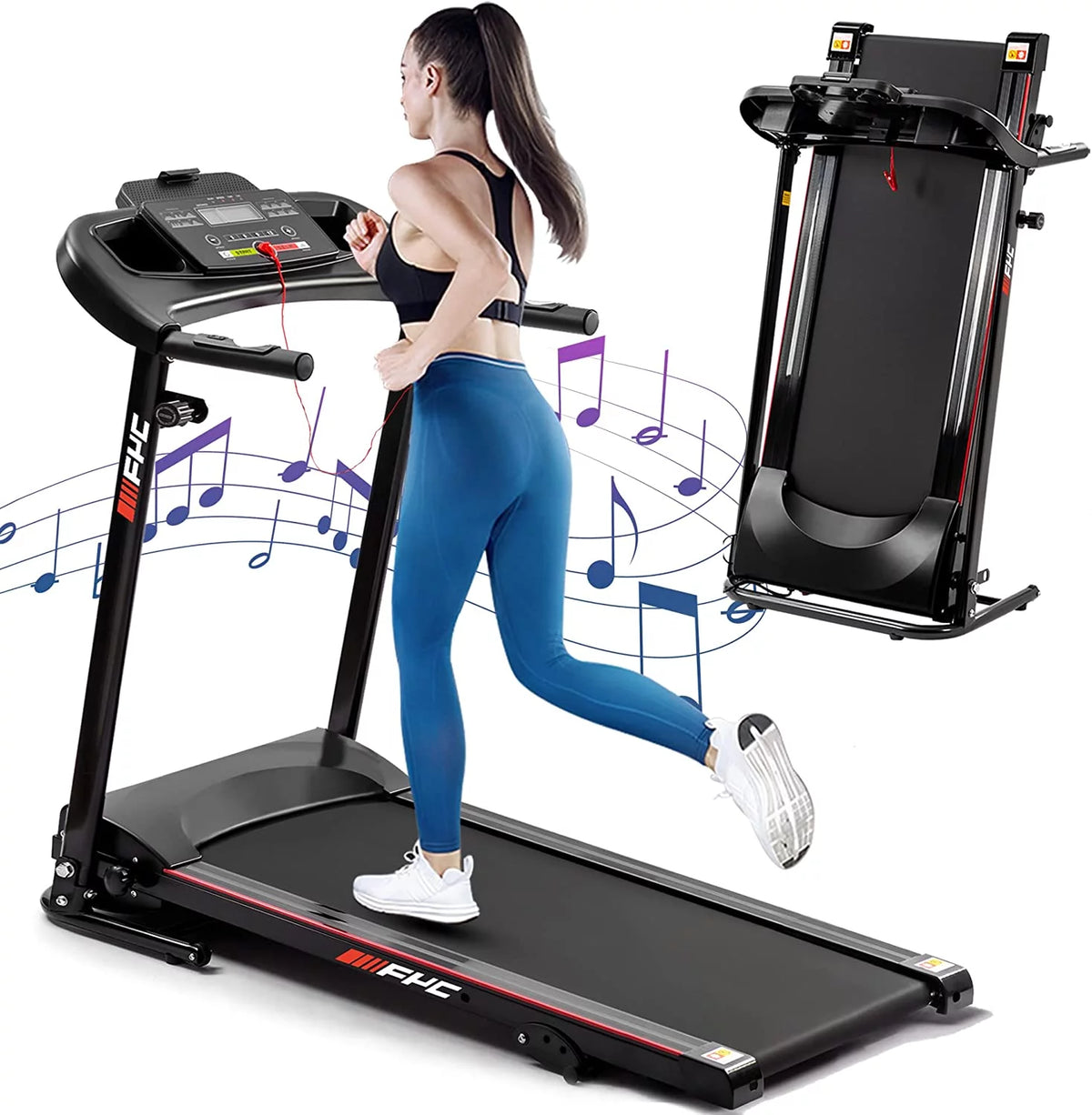 2.5HP Folding Incline Treadmill with Bluetooth Y910