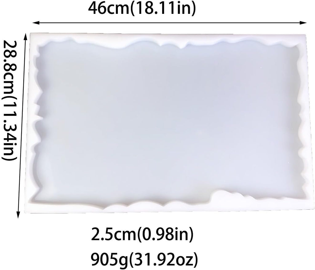 Large Irregular Rectangle Silicone Mold, Blue, approx. 46x28.8x2.5cm T8022