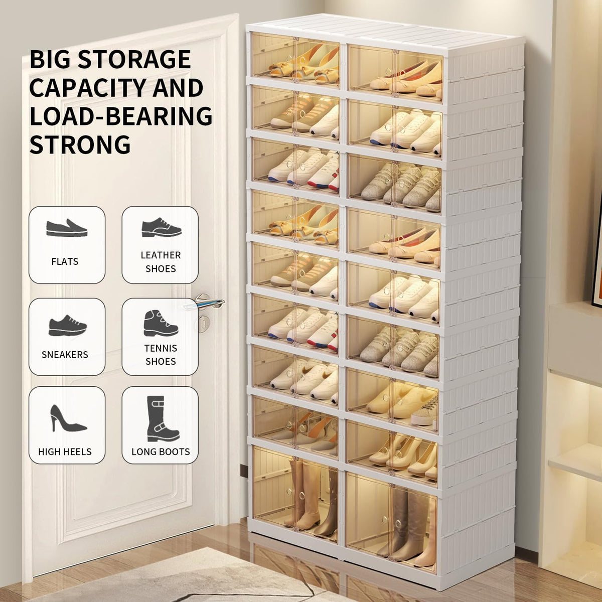 9 Tier Foldable Plastic Shoe Rack Organizer J2178