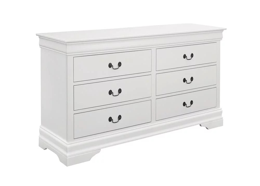 White 6-Drawer Wood Dresser S53476