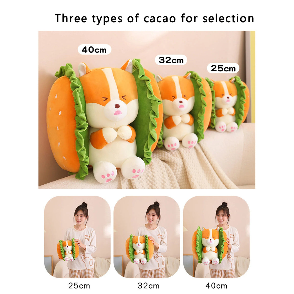 Fuzzy Hamburger Plush Toy U946