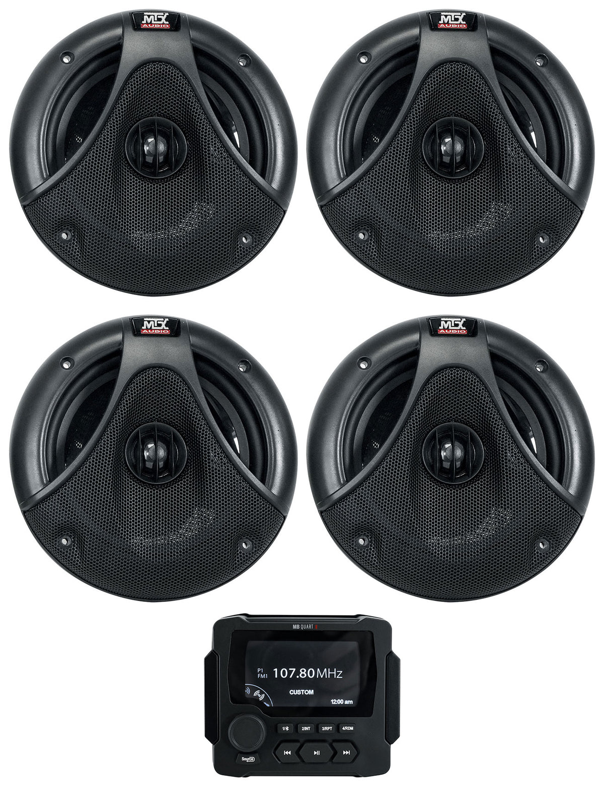 Marine Bluetooth Receiver with 4 6.5" Speakers F325745