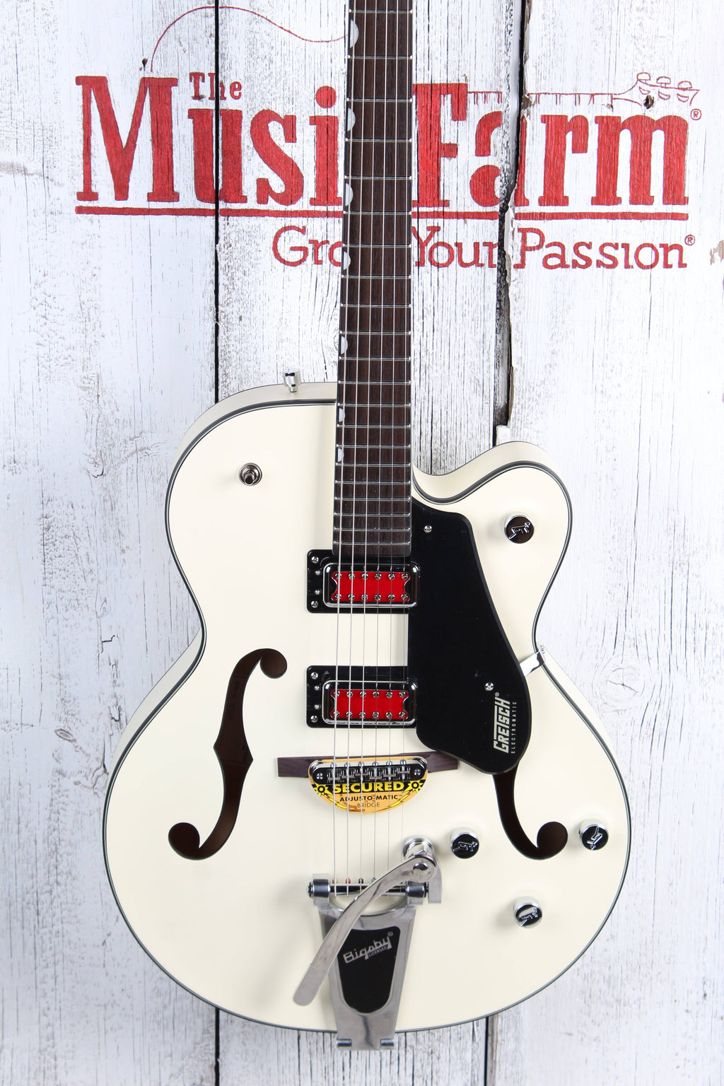 Matte Vintage White Hollow Body Electric Guitar E51264