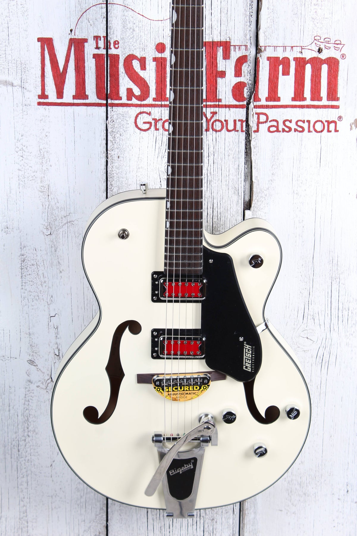Matte Vintage White Hollow Body Electric Guitar E51264