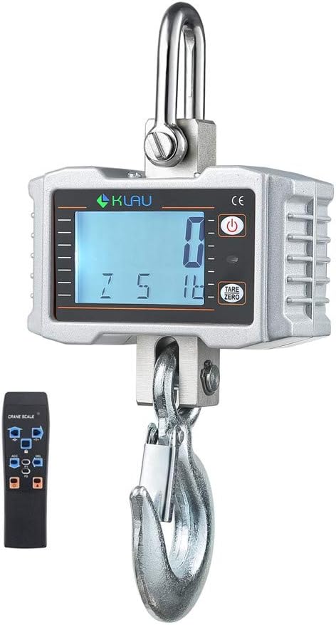 Industrial Hanging Crane Scale 1 Ton 2000 lb LCD Display with Backlight Silver I833234