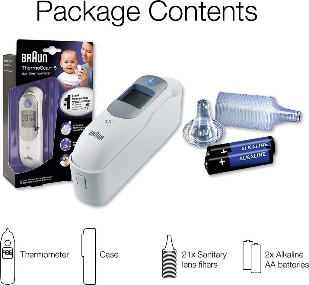 Ear Thermometer Digital Display All Ages White J888127