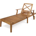 Outdoor Teak Acacia Wood Chaise Lounge Y156