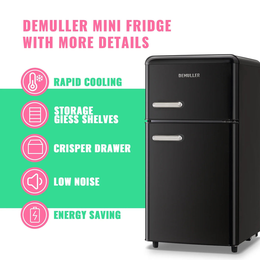 3.5 Cu. ft Double Door Mini Fridge T507